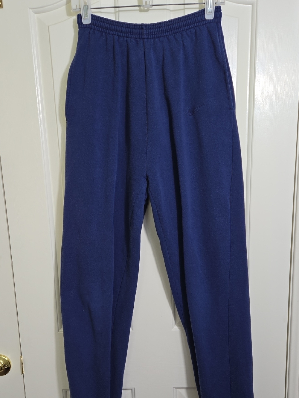 Vintage Nike Navy Fleece Sweatpants Made in USA Blue Swoosh Women’s M